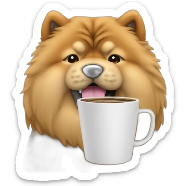 chow chow with travel mug coffee sticker
