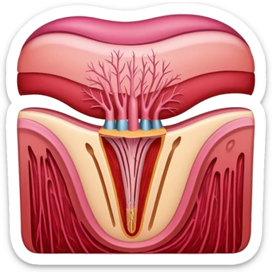 hair follicle cross-section, with pink colors sticker