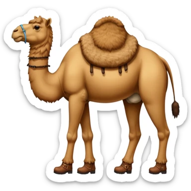 Camel Head Refrigerator Body Camel Legs Wear And Brown Boots sticker