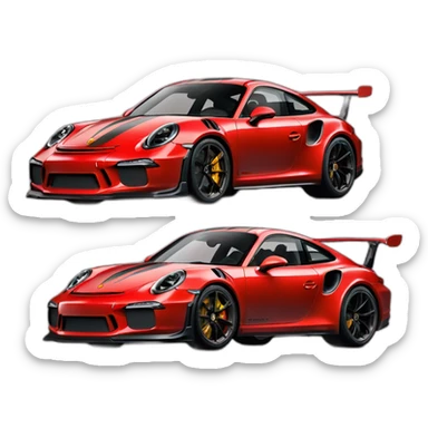 Red Porsche 911 GT3 RS  sticker
