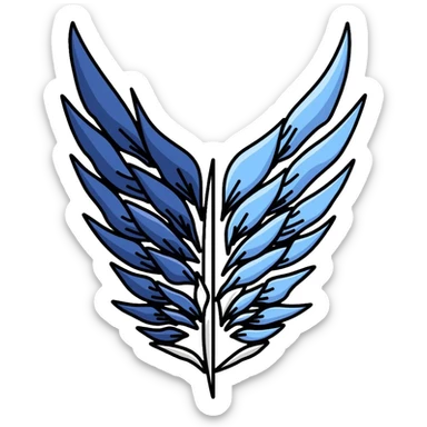 Survey Corps logo from Attack on Titan, Wings of Freedom emblem, overlapping blue and white wings sticker