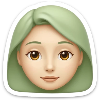 Minimal wellness emoji representing tighter skin and firmness,
subtle lifting effect, smooth contours, calm and natural,
no beauty or cosmetic symbols, soft sage green color palette sticker