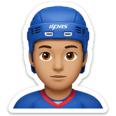 Hockey player in red and blue sticker