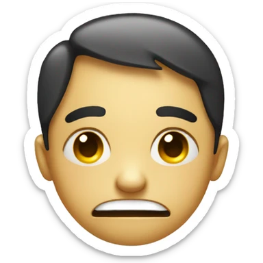 Face with fake smile, crying with dark circles sticker