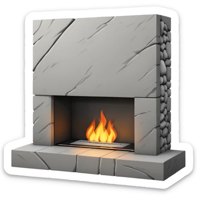 modern fireplace sticker