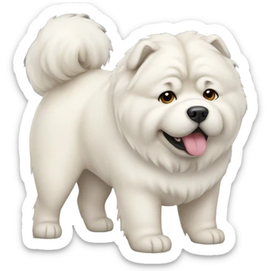 white chow chow dog cute sticker