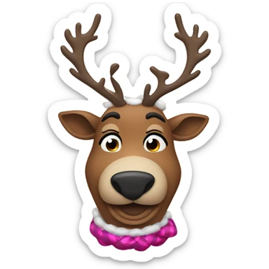The gayest reindeer in drag sticker