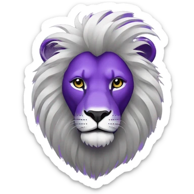 Purple lion barbershop logo sticker