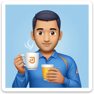 Dhoni catching a cup sticker