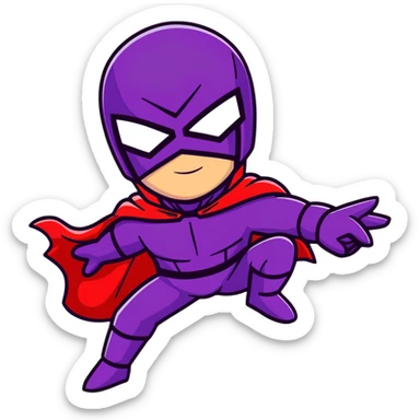 Magneto Marvel villain with red helmet and purple cape using magnetic powers sticker