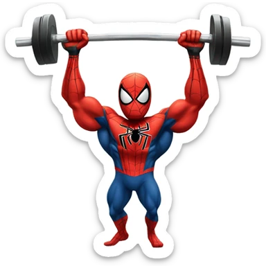 Spider-Man lifting weights sticker