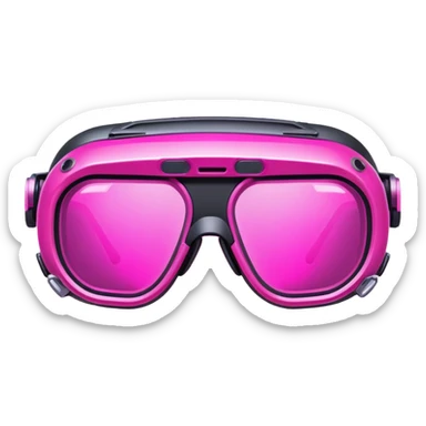 cyberpunk pink protective glasses, neon pink lenses, futuristic welding eyewear sticker