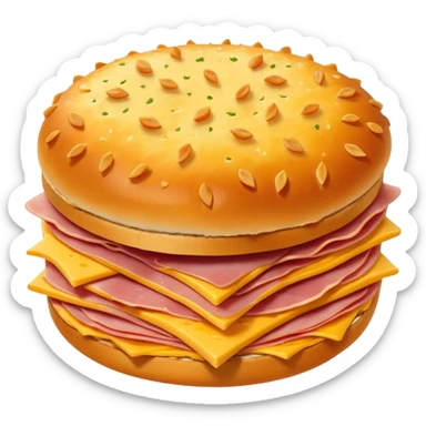 a round sandwich with crimped edges sticker
