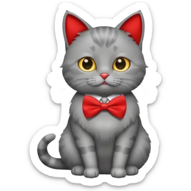Grey cat on holiday sticker