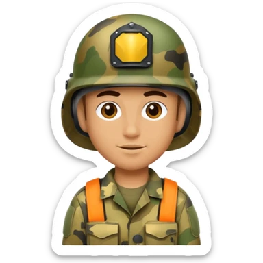 military soldier with camouflage sticker