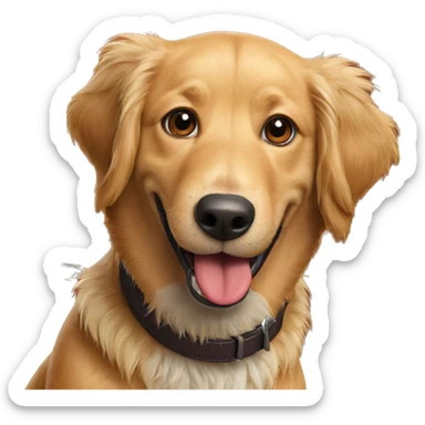 happy dog with tongue out sticker