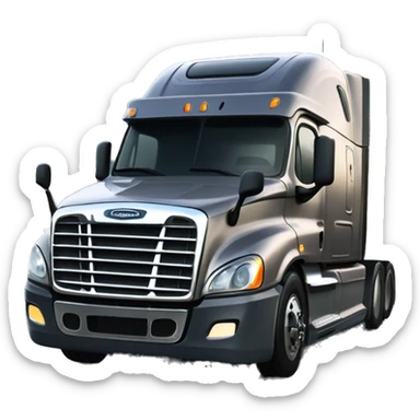 freightliner cascadia semi-truck after road accident sticker