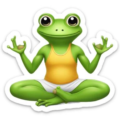 a frog doing yoga sticker