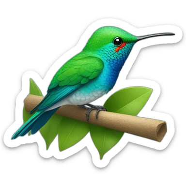 emoji de un colibrí arropado con una cobija  sticker