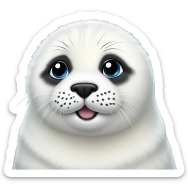 fluffy harp seal  sticker