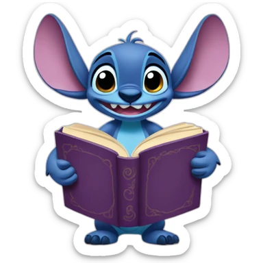 Stitch disney read book sticker