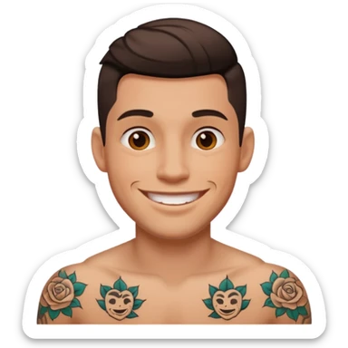 hombre con tatuajes sticker