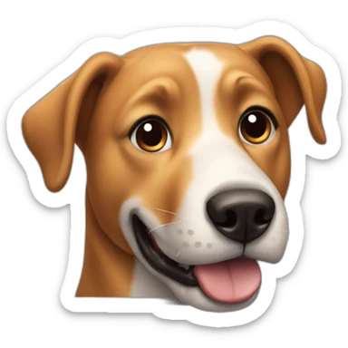 friendly dog looking at me with one ear raised sticker