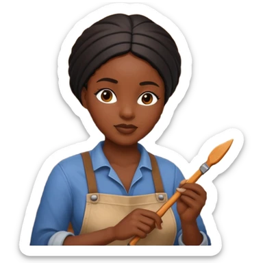 Wood Carving Craftsman black woman sticker