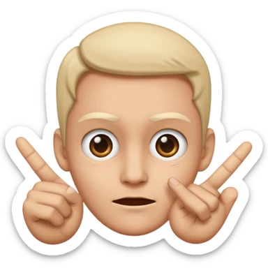 Face giving a side eye while flipping off sticker