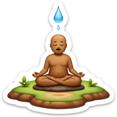 meditating poop emoji landscape  sticker