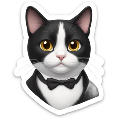 Tuxedo cat with half mustache sticker