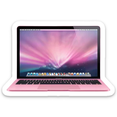 Create me a pink mabook desktop screen sticker