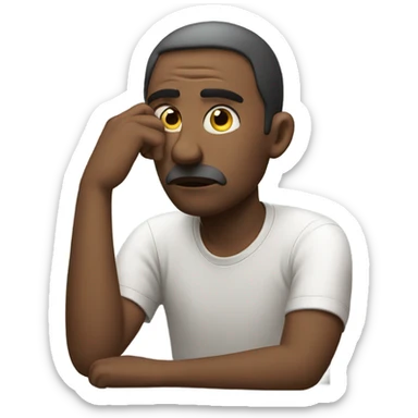 Sad man contemplating life sticker