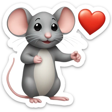 A mouse holding a mouse saying I miss you  sticker