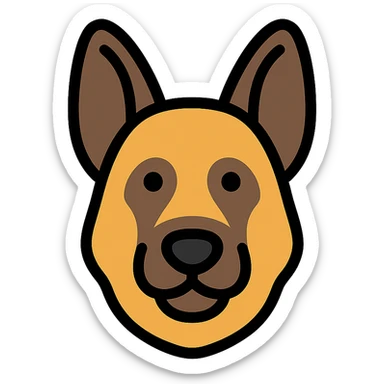 German shepherd dog head only sticker