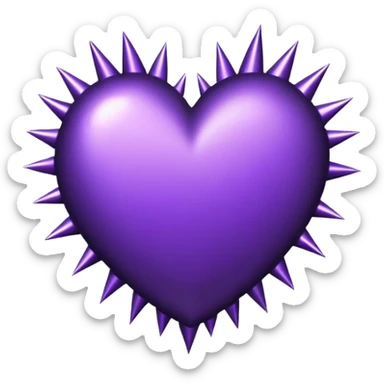 Dark purple heart with spikes sticker