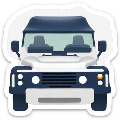 Landrover defender white roof and navy  sticker
