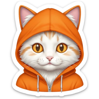 A cat wearing a hoodie  sticker
