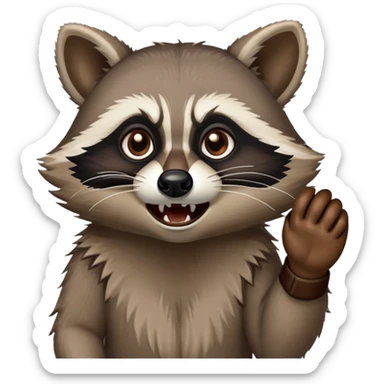 raccoon flicking people off sticker