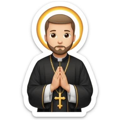 orthodox christian priest in front of altar, praying sticker