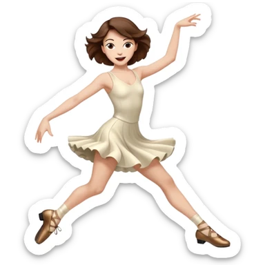 Jazz dancer white with brown hair wearing jazz shoes  sticker