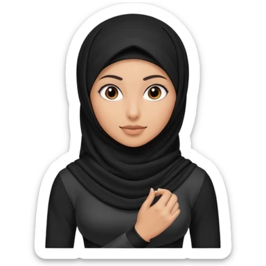 girl wearing a black hijab and is a fitness trainer sticker