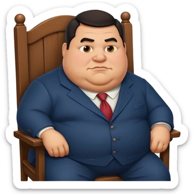 Mafia big fat boss pixar style sit on a chair sticker