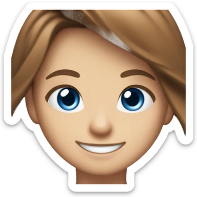 Cute girl brown hair thumbs up blue eyes  sticker