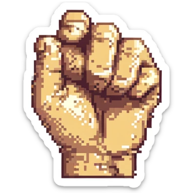 clenched fist salute, different angle sticker