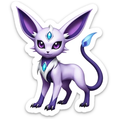 Shiny Exotic Badass Mysterious Gothic Espeon-Absol-Pokémon-Fakémon-hybrid-creature (full body) sticker
