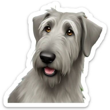  Irish wolfhound dog and christmas tree sticker