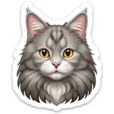Maine coon gris et blanc  sticker