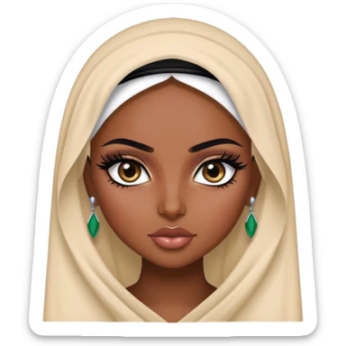 Saudi arabianbeauty, pretty bratz baddie, black eyeliner, sticker
