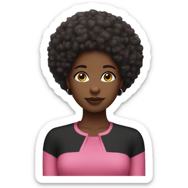 Black girl with Afro with pink top sticker